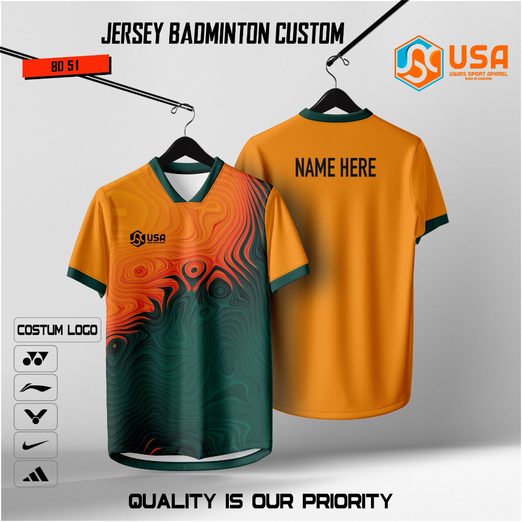 BADMINTON / FUTSAL JERSEY FULL PRINTING BD151 ผู้ชายและผู้หญิง COSTUME