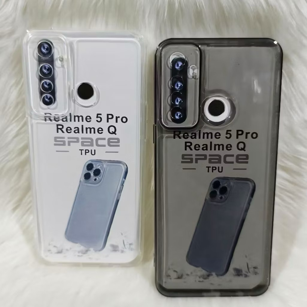 เคสนิ่ม Original om Space Transparent m Realme 5 Pro /Q Silicone 2.1MM+Protec Camera Case Clear blac