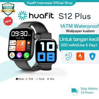 [Garansi satu tahun] New Huafit S12 Plus Smartwatch untuk tangan kecil Sports&Strava Wallpaper kustom 9,1mm Ultra-thin Telepon Bluetooth Mode Pace Olahraga Pemantauan Kesehatan Waterproff 1ATM&IP68 Kalkulator Senter Jam Alarm Aolon Smart Watch S10