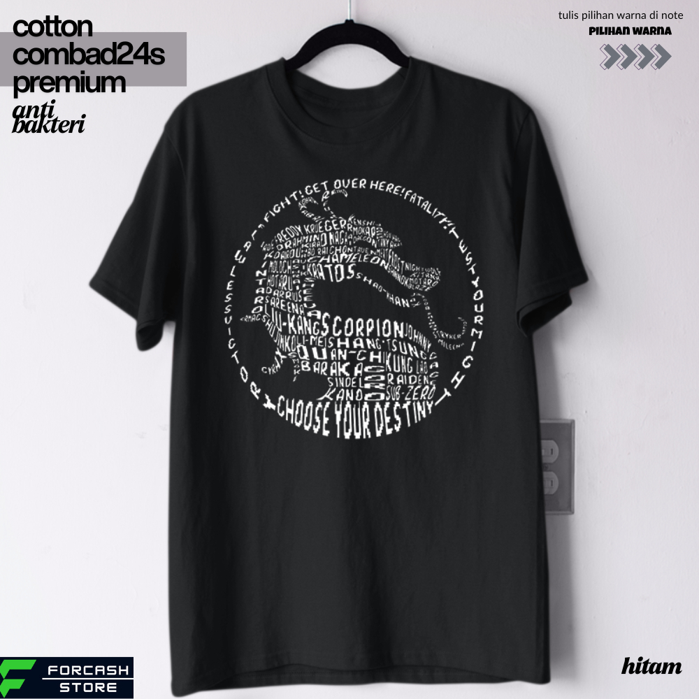 Mortal Combat 8 Combat 1 Movie T-Shirt Premium 24s Combed Cotton - Anti-Stretch & Thicken Solid Blac