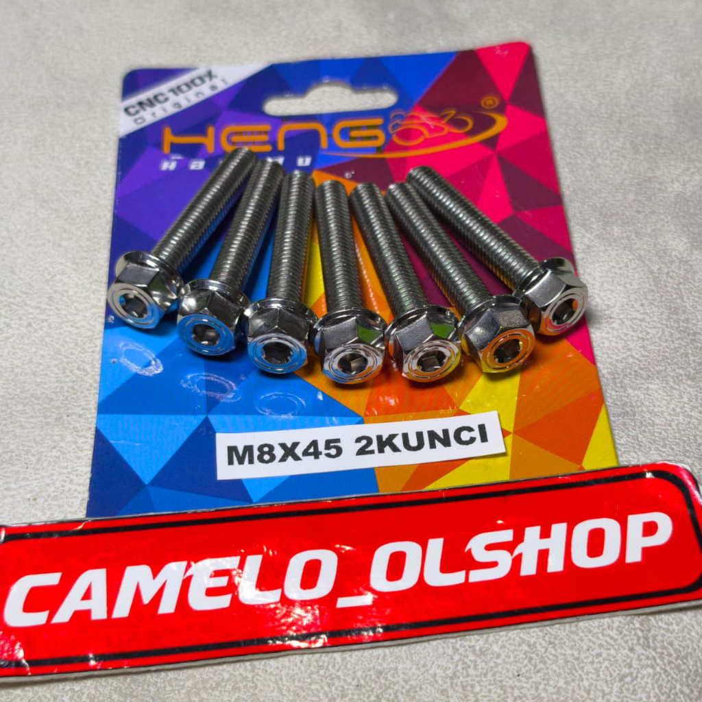 BOLT M8/85 THREAD 12 LENGTH 4.5CM STAINLESS 2 คีย์ HENG ORIGINAL