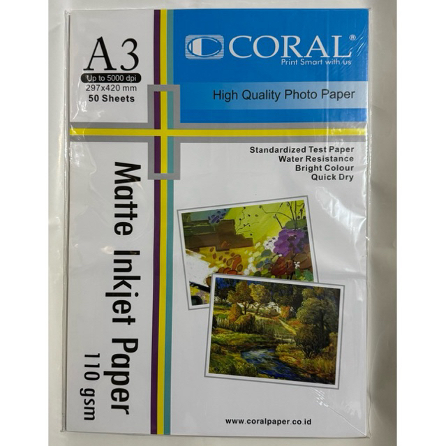 CORAL INKJET PAPER A3 110 GSM