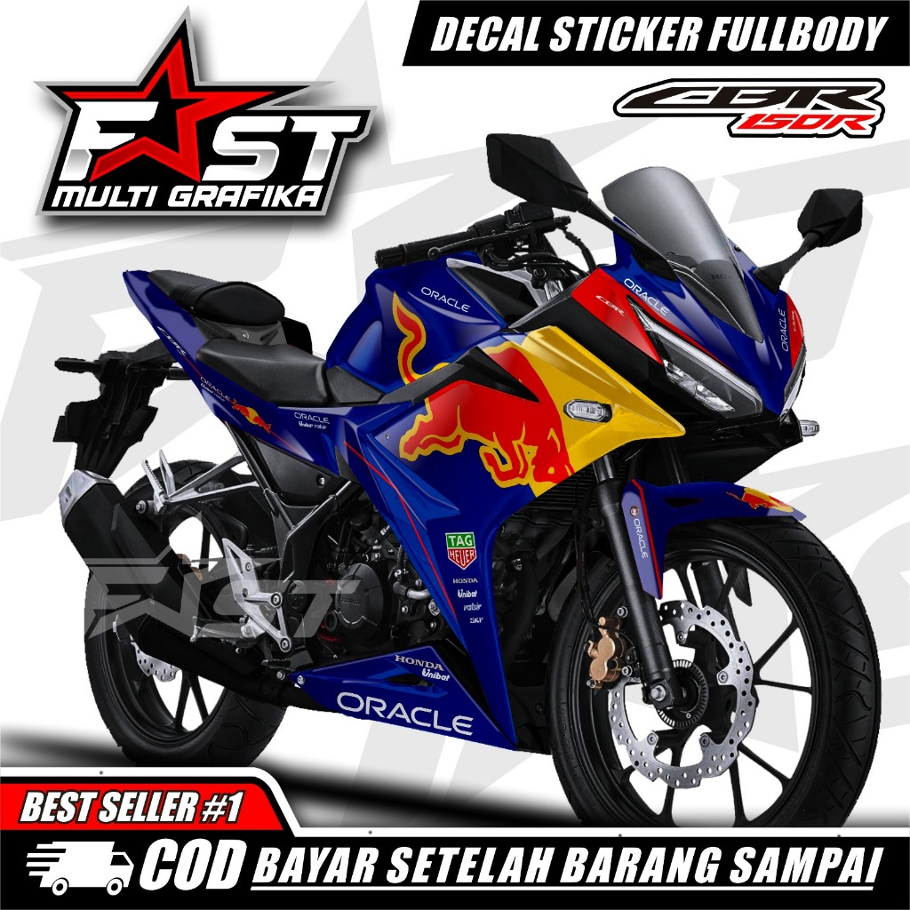 Honda cbr 150r facelift สติกเกอร์รูปลอกเต็มตัว, oracle racing motif, ป้องกันการซีดจาง, ล่าสุด Honda 