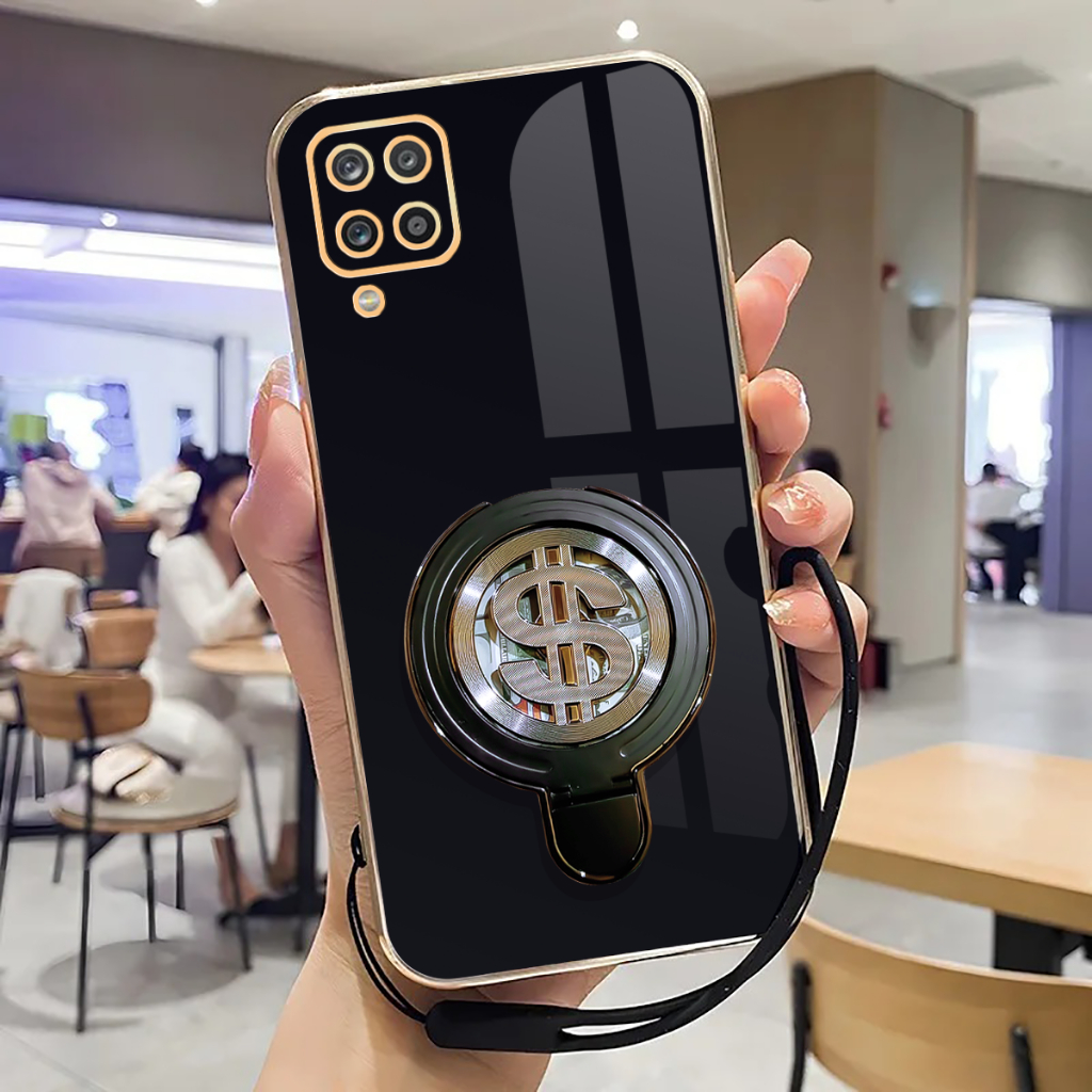 ล่าสุด Samsung A12 Case Softcase Stand Holder Ring Dollar Luxury Plating