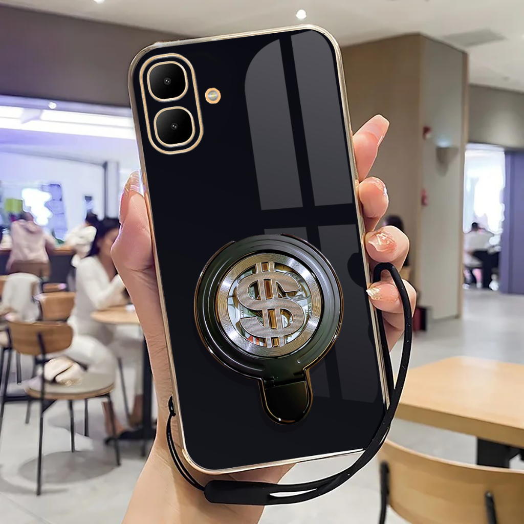 เคส Infinix Smart 20 ล่าสุด Softcase Stand Holder Ring Dollar Luxury Plating