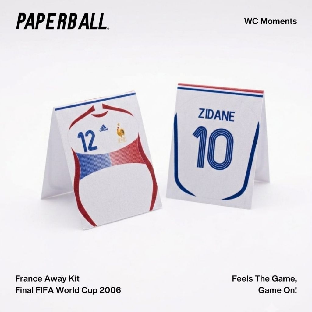 Classic France Away Final FIFA World Cup 2006 WC Moments Paperball Football Paper