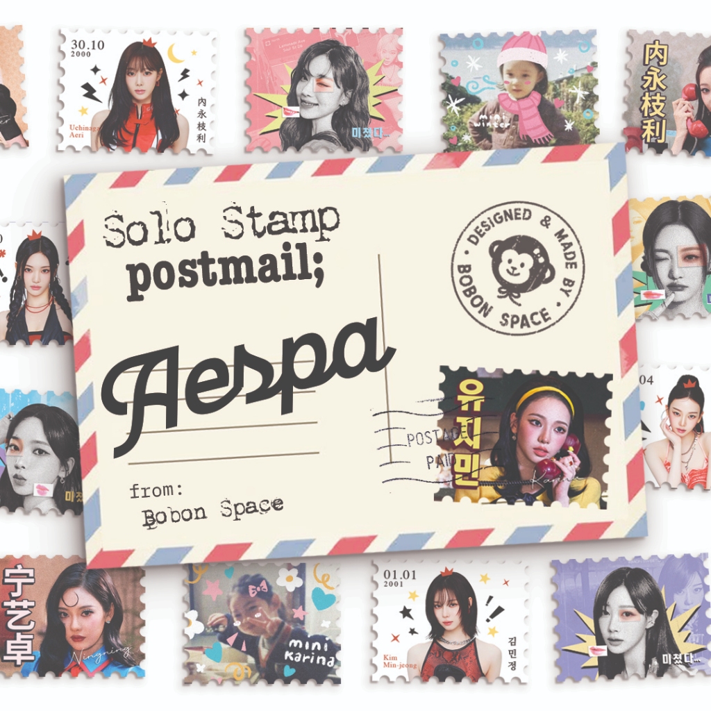 MEMBER STAMP STICKER - AESPA | PHOTOSTRIP WAR STICKER PER MEMBER VYNIL WATERPROOF LAPTOP JOURNLING D
