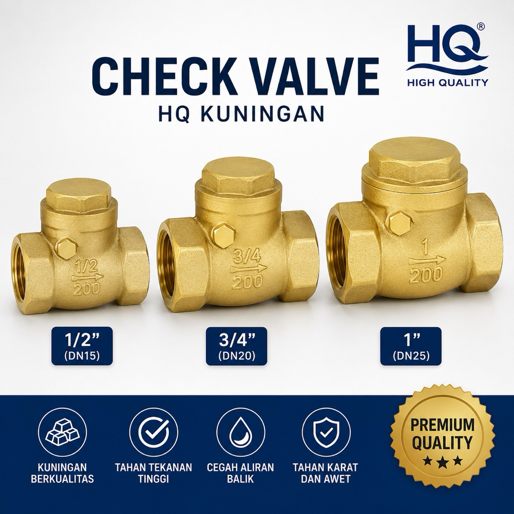 HQ CHECK VALVE 1/2" 3/4" CHECK VALVE 3/4" HQ CHECK VALVE BRASS