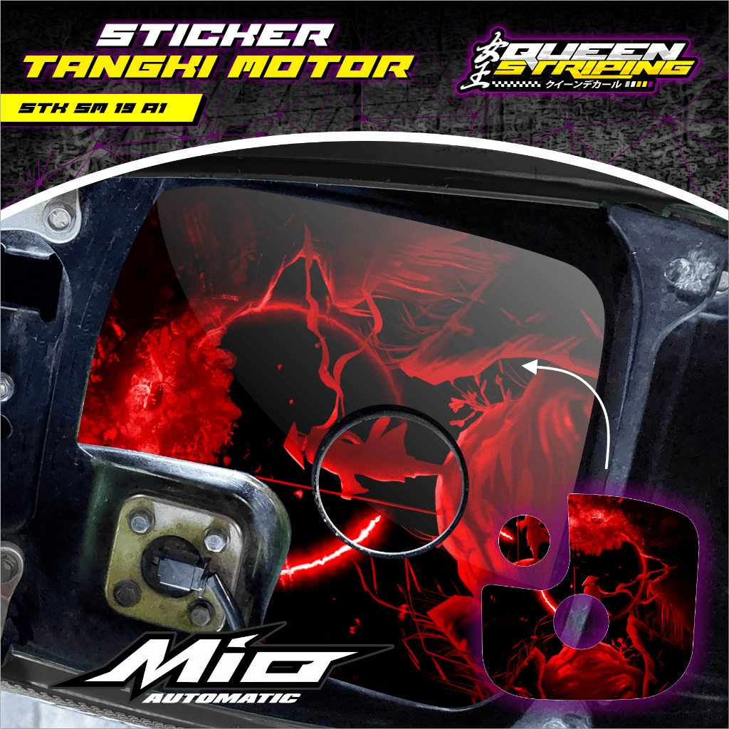 Mio Sporty Motorcycle Fuel Tank Cover Sticker Dark Anime Theme Anime Mystery Design - Anti-Fade Mio 