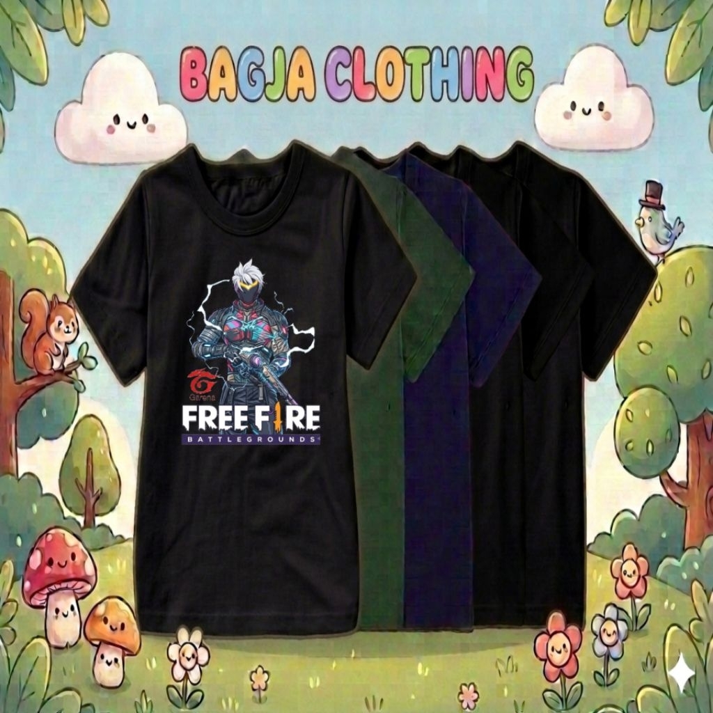 Freefire ff sg elite cees gank เสื้อยืดสําหรับเด็กผู้ชาย