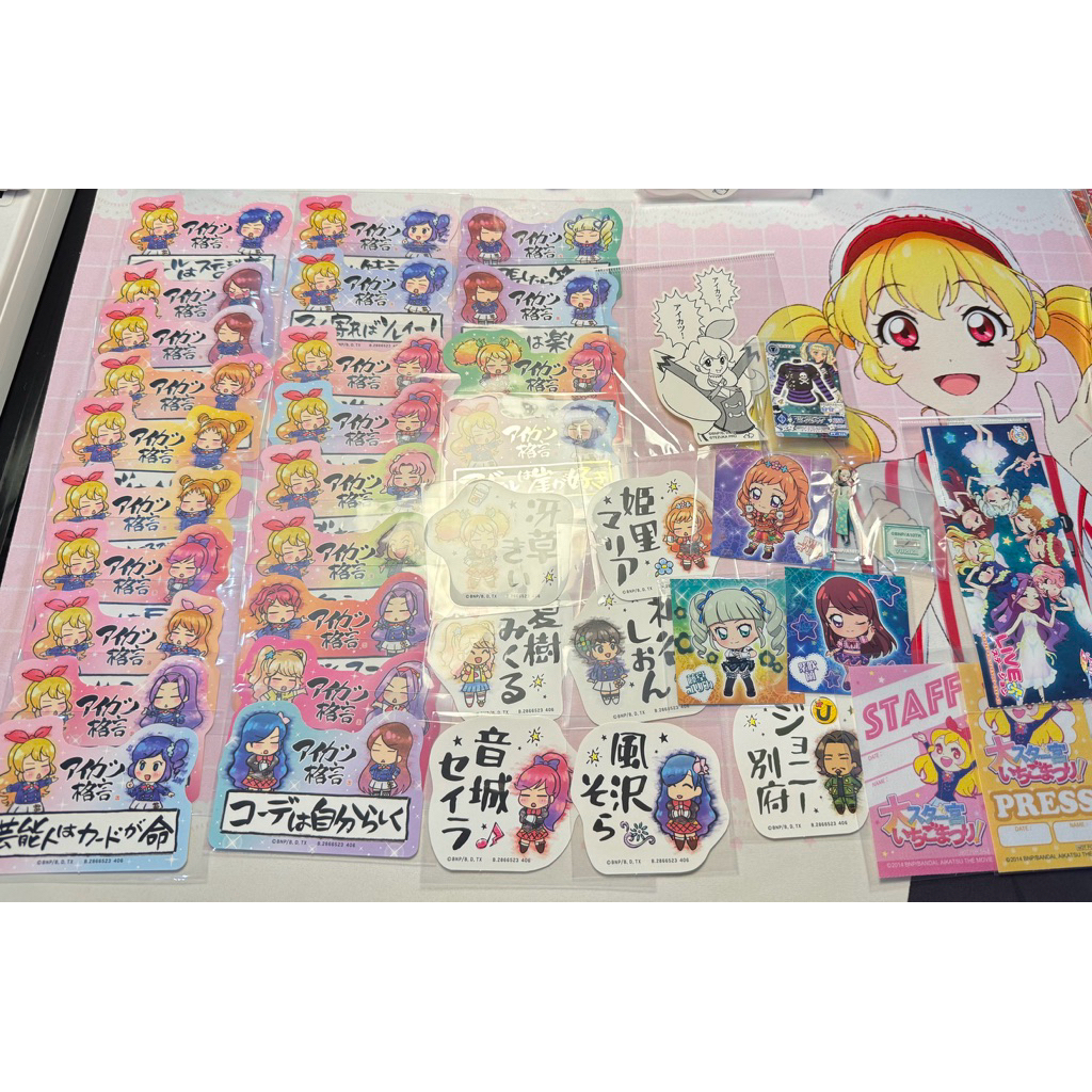 Aikatsu Sticker ขาตั้งอะคริลิค Mini Card Yurika ichigo aoi ran Mizuki Mikuto Otome akari sumire