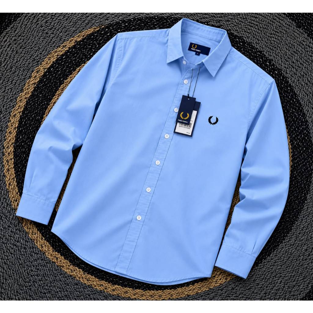 KEMEJA Fre*d Perry Slimfit เสื้อเชิ้ตแขนยาวผู้ชาย สวมใส่สบาย
