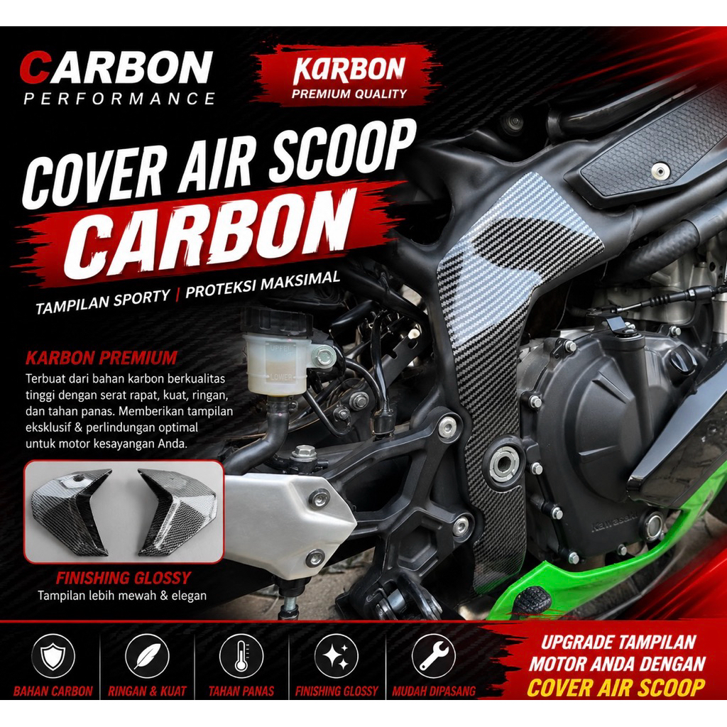 ZX25R ฝาครอบกรอบ ซ้าย RIGHT CARBON GLOSSY zx 25 r bar ฝาครอบ zx25r ฝาครอบคาร์บอน