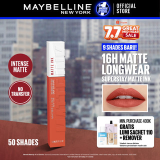 [SHOPEE BEAUTY AWARDS - BEST LIP MAKEUP] MAYBELLINE OFFICIAL Superstay Matte Ink Liquid Long Lasting Waterproof Matte Lipstick Lipcream Make Up Transferproof Tahan 16 Jam Vinyl Ink Lipstik Lip Gloss Liptin