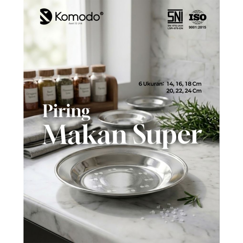 KOMODO DRAGON SUPER STEINLESS PLATE 18CM