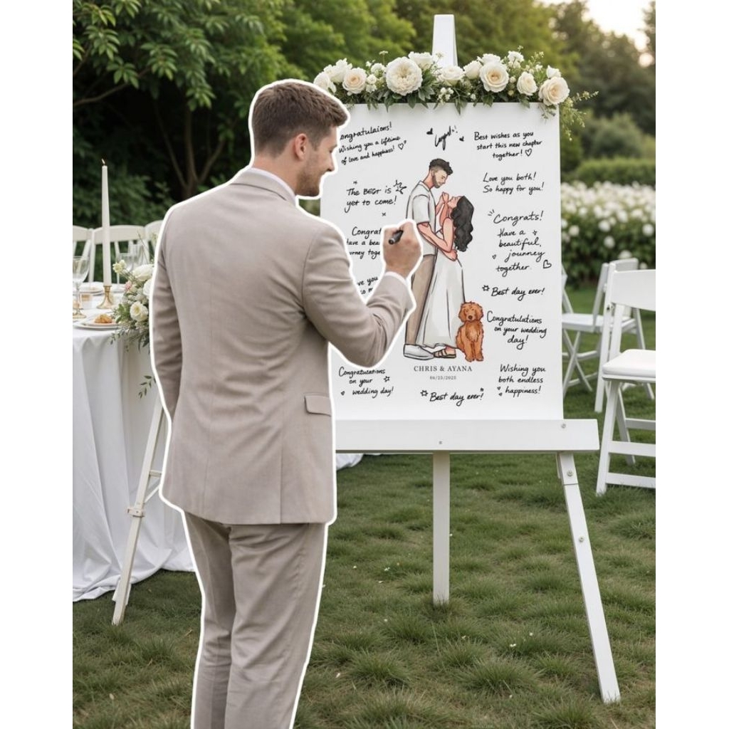 WEDDING CANVAS TTD 40x60 ซม. GUEST BOOK ความงาม GUEST BOOK