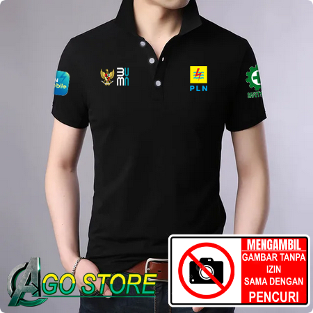เสื้อโปโล เสื้อยืดคอปก PLN MOBILE BUMN Uniform Digital DTF Screen Printing AGOSTORE