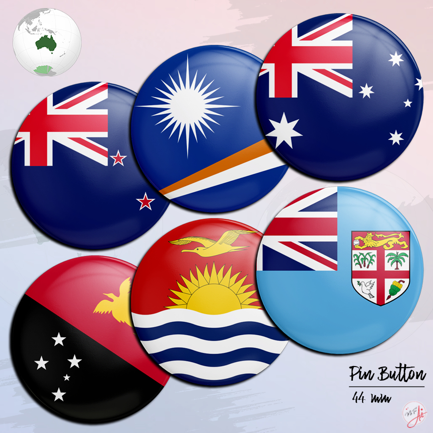 ปุ่มพิน STATE FLAG BENUA AUSTRALIA OSEANIA อุปกรณ์เสริมของที่ระลึกกันน้ํา 44 มม.