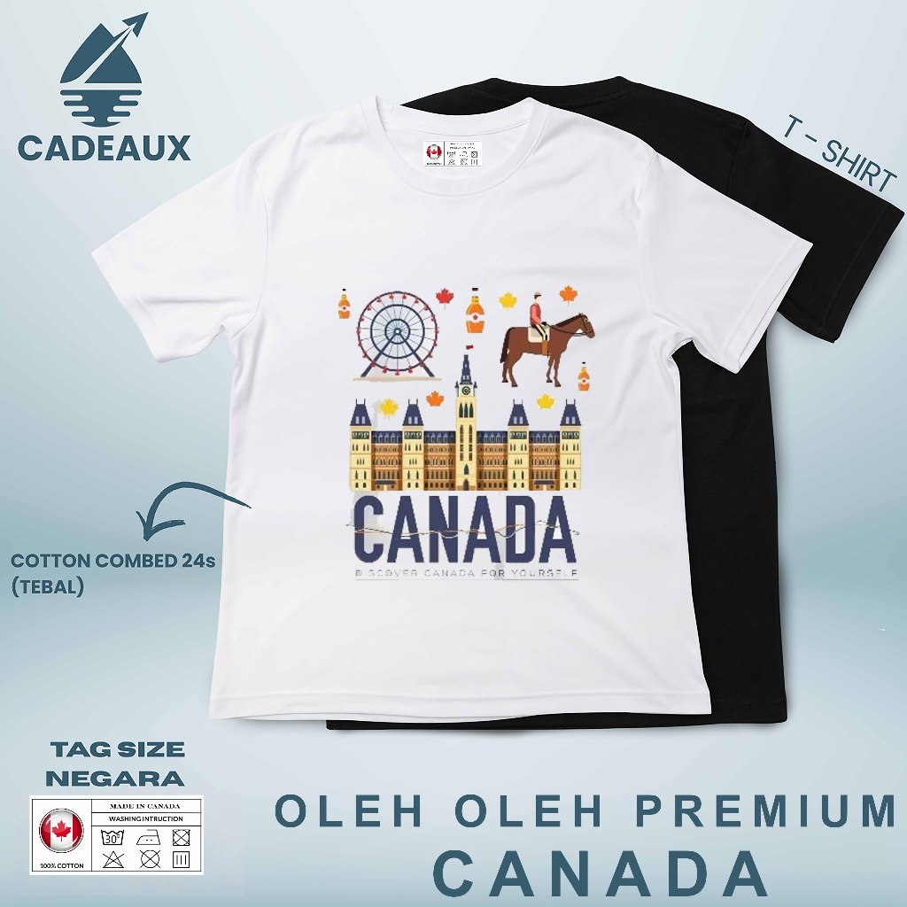 CANADA KANADA OTTAWA SOUVENIR เสื้อยืดผ้าฝ้าย Combed 24s SOUVENIR ของขวัญพรีเมี่ยม