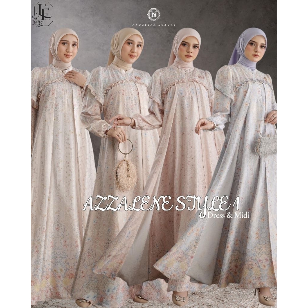 AZPALNA STYLE 1 SERIES DRESS & MIDI BY NADHEERA LUXURY // MOTIF DRESS // LUXURY DRESS // EMBOSSED RA