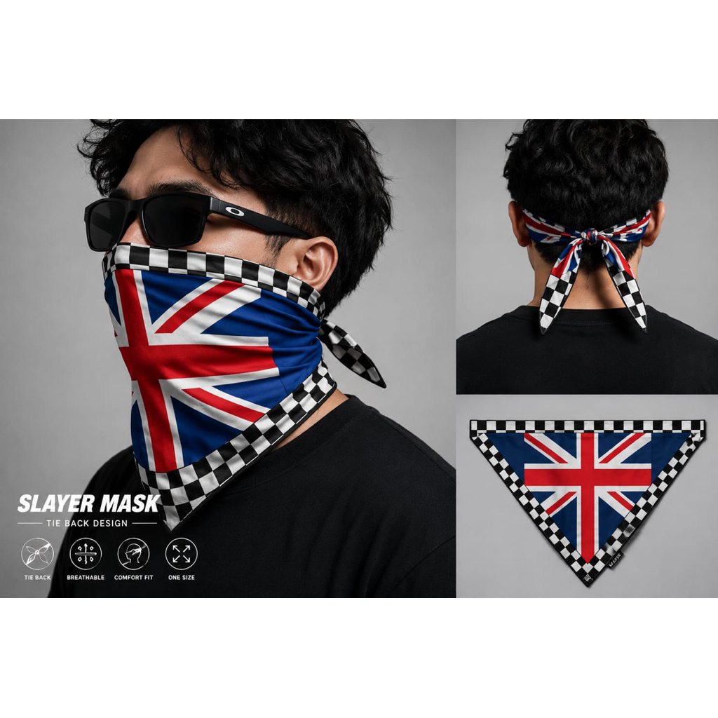 Bandana Slayer ENGLAND FLAG CHEKERBOARD / Paisley England โดย DOPE.INC