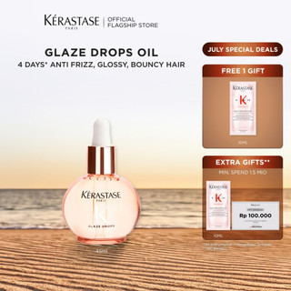 Kerastase Gloss Absolu Glaze Drop Hair Oil 45ml - Hair Oil  for Anti Frizz, Glossy, Bouncy Hair - Mengandung Wild Rose Oil