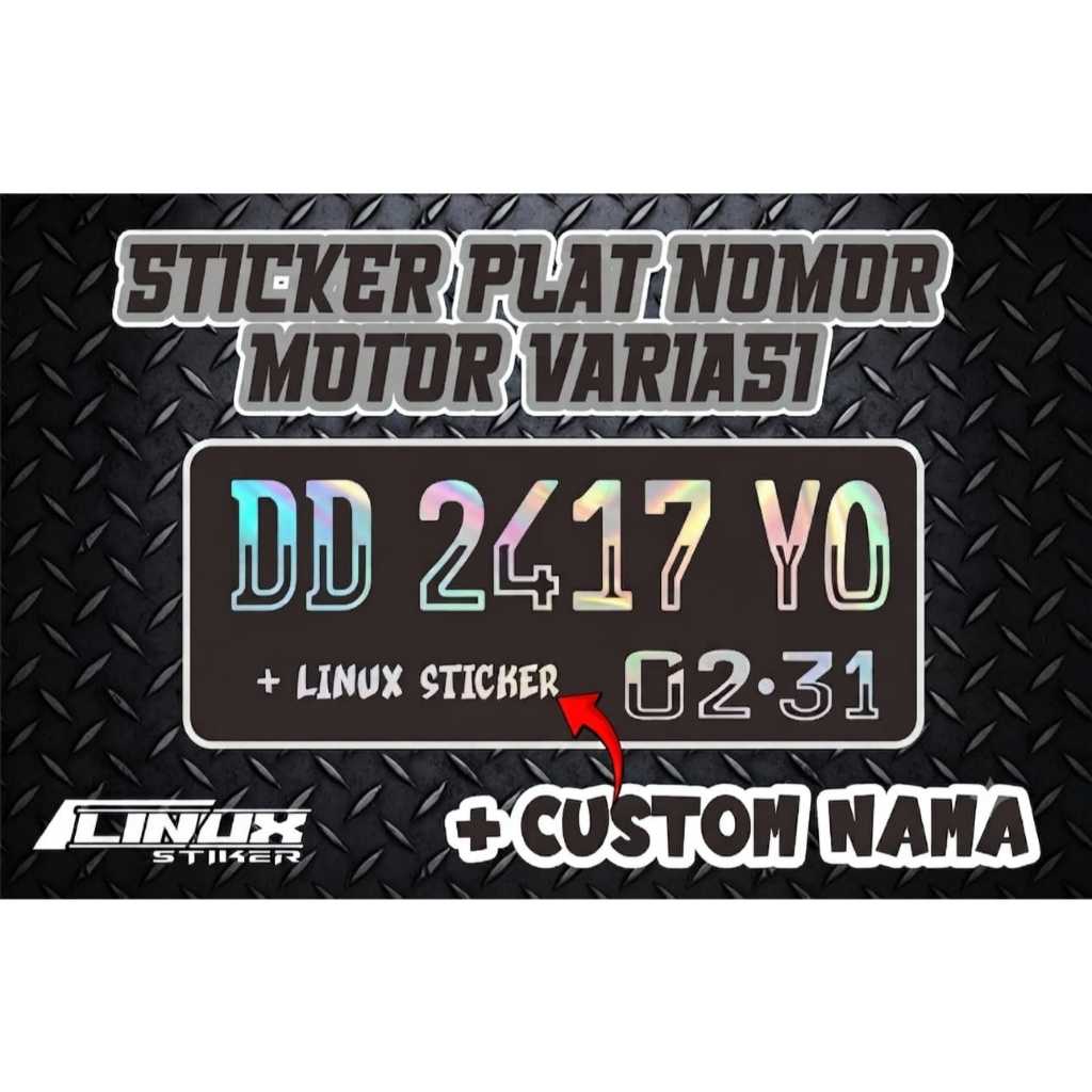 ใหม่ล่าสุด HOLOGRAM FONT VARIATION MOTORCYCLE PLATE STICKER + CUSTOM NAME