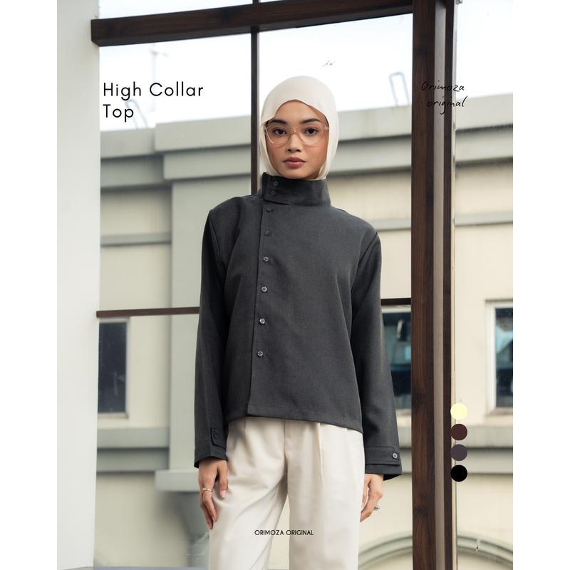 Sense Studio Rossie High Collar Top Womens Semiwool Premium | เสื้อเบลาส์ผู้หญิงหรูหราลําลองสไตล์เกา