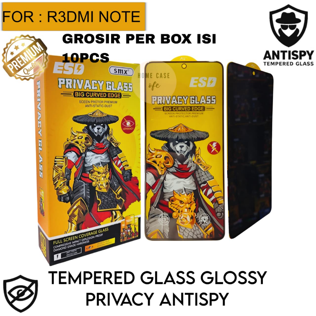 PER กล่องกระจกนิรภัย ESD PANDA ANTISPY PRIVACY สําหรับ REDMI NOTE 5 RD NOTE 5 PRO RD NOTE 8 RD NOTE 
