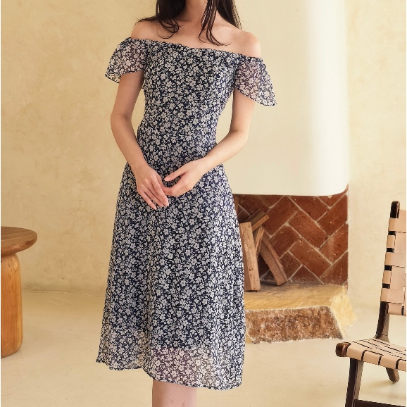 MONE - Marina Navy Dress | ชุดเกาหลี