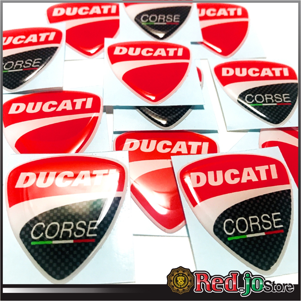 สติ๊กเกอร์ DUCATI | สติ๊กเกอร์โลโก้ DUCATI CORSE | สัญลักษณ์แบบยืดหยุ่น 3 มิติ