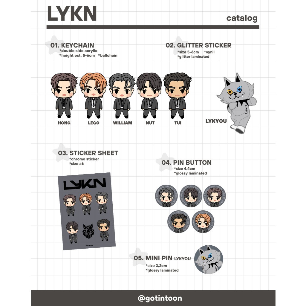 LYKN พวงกุญแจ พิน สติ๊กเกอร์ Fanmerch / Fankit