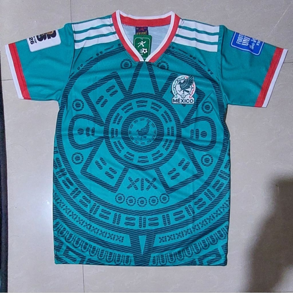 HIJAU HOME JERSEY IJO พิมพ์พิมพ์ผู้ใหญ่ MEXICO สีเขียว FOOTBALL JERSEY HOME PRINTING MEXICO บ้านสีเข