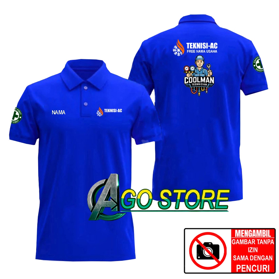 เสื้อโปโล AC TECHNICIAN COLLAR - COOLMAN TECHNICIAN FREE BUSINESS NAME AGOSTORE