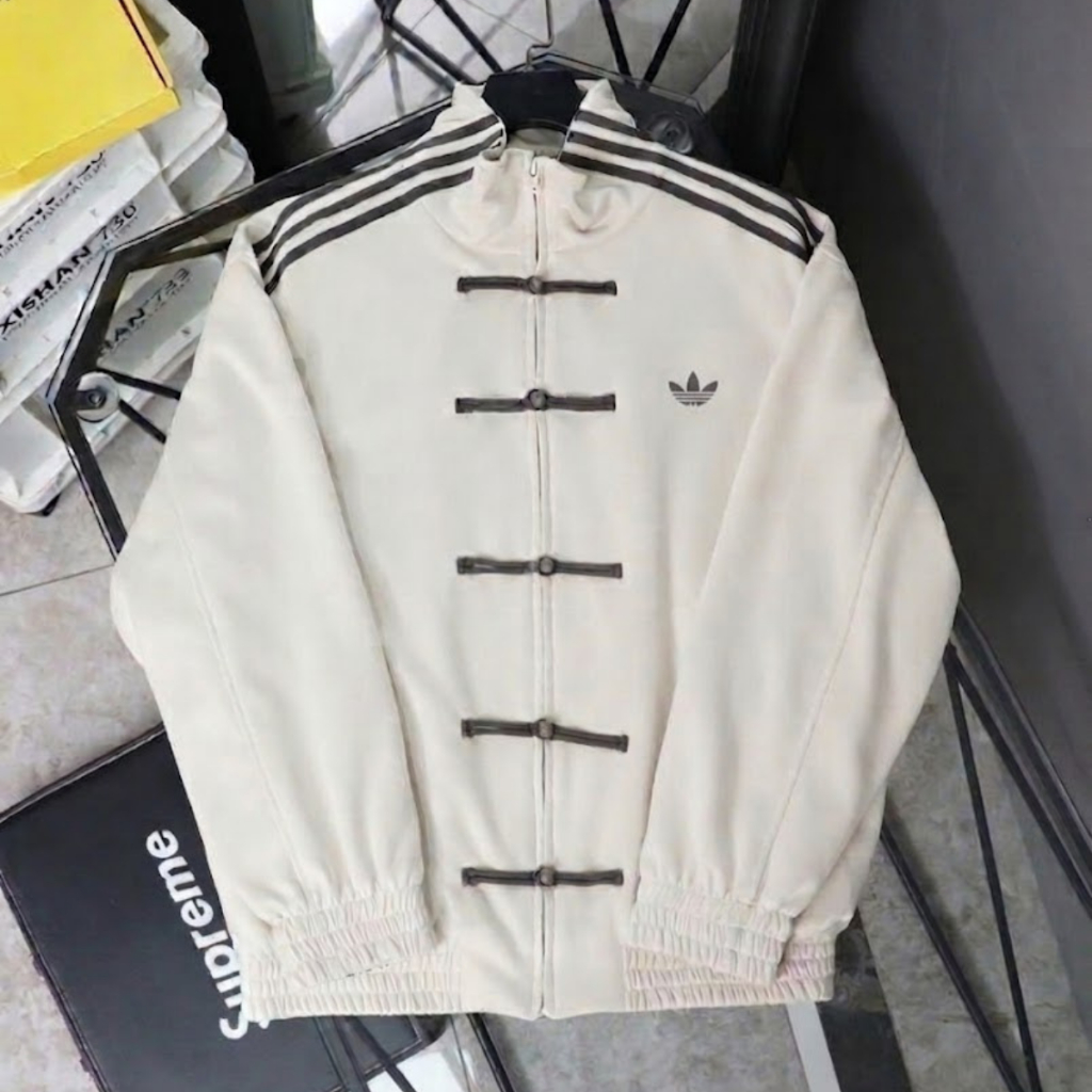 CNY Tracktop Jacket Cheongsam CTT โลโก้เย็บปักถักร้อย Lotto Soft ผู้ชายผู้หญิงคอเต่าคอปก