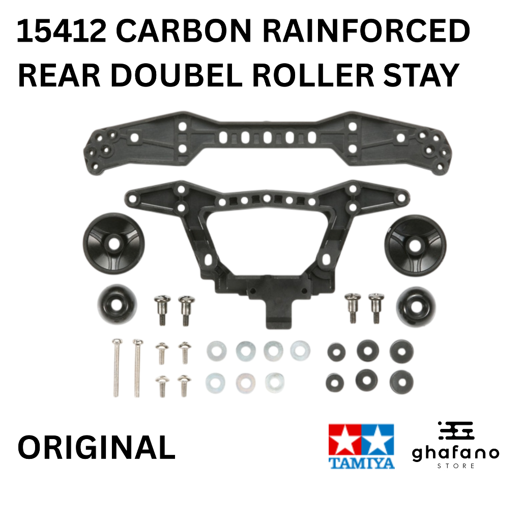 Tamiya 15412 คาร์บอนเสริมด้านหลัง Double Roller Stay - Tamiya ดั้งเดิม
