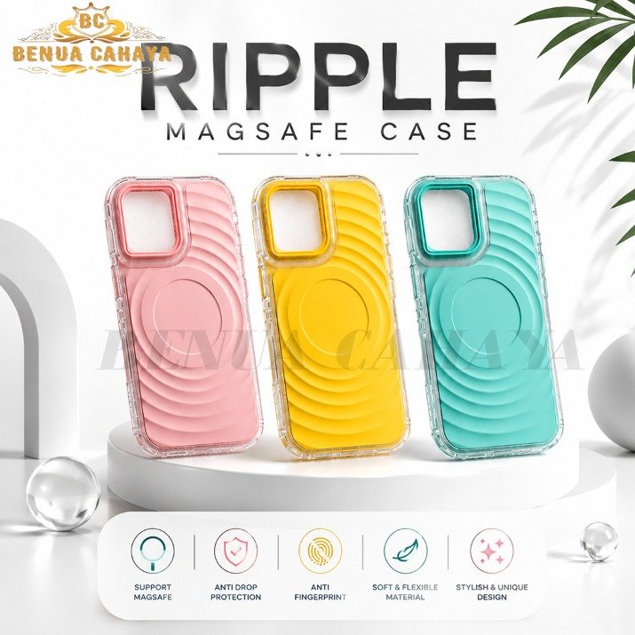 RIPPLE MAGNETIC BUMPER CASE สําหรับ IPHONE 15 PRO MAX 15 PLUS 15 IPHONE 14 PRO MAX 14 PLUS 14 PRO 14
