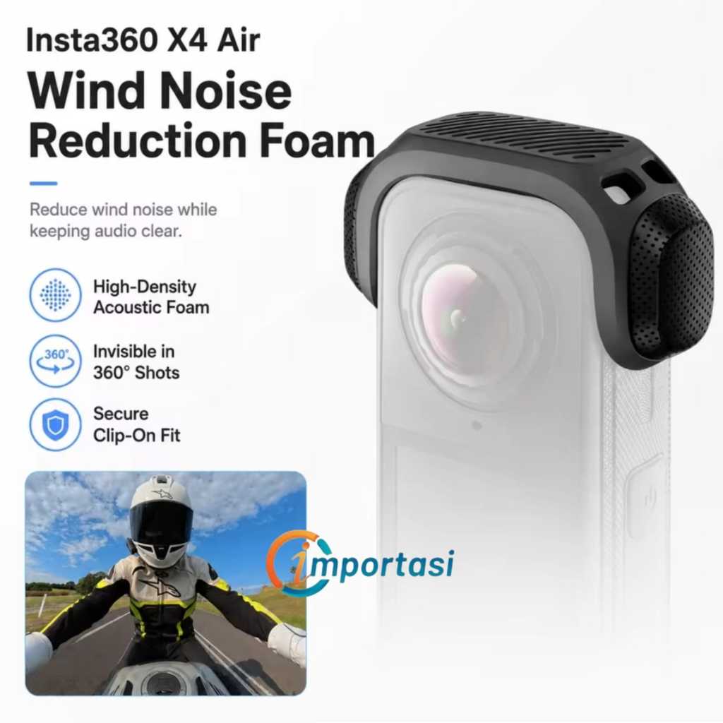 โฟมลดเสียงรบกวนลมสําหรับ Insta360 X4 AIR Mic Wind Muff