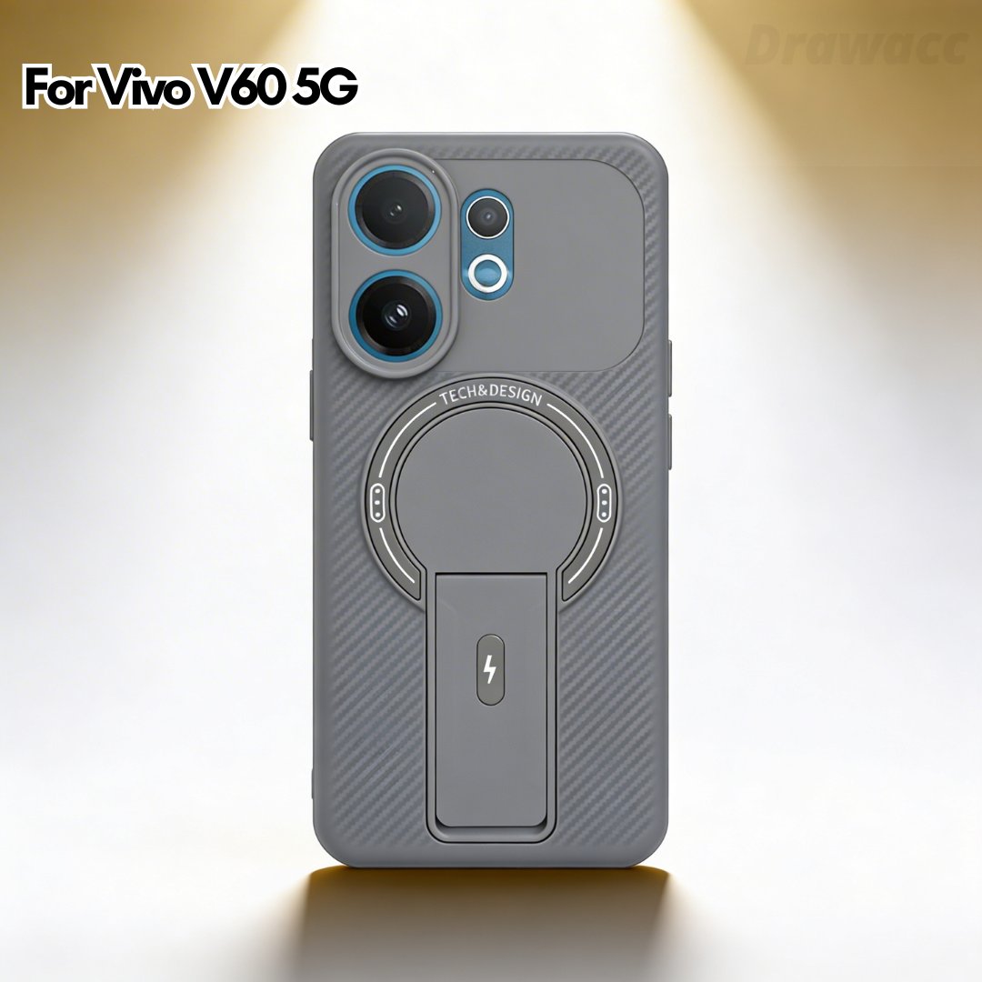 Vivo V60 5G Case Softcase CARBON MAGNETIC KICKSTAND Casing Case Hp Vivo V60 5G