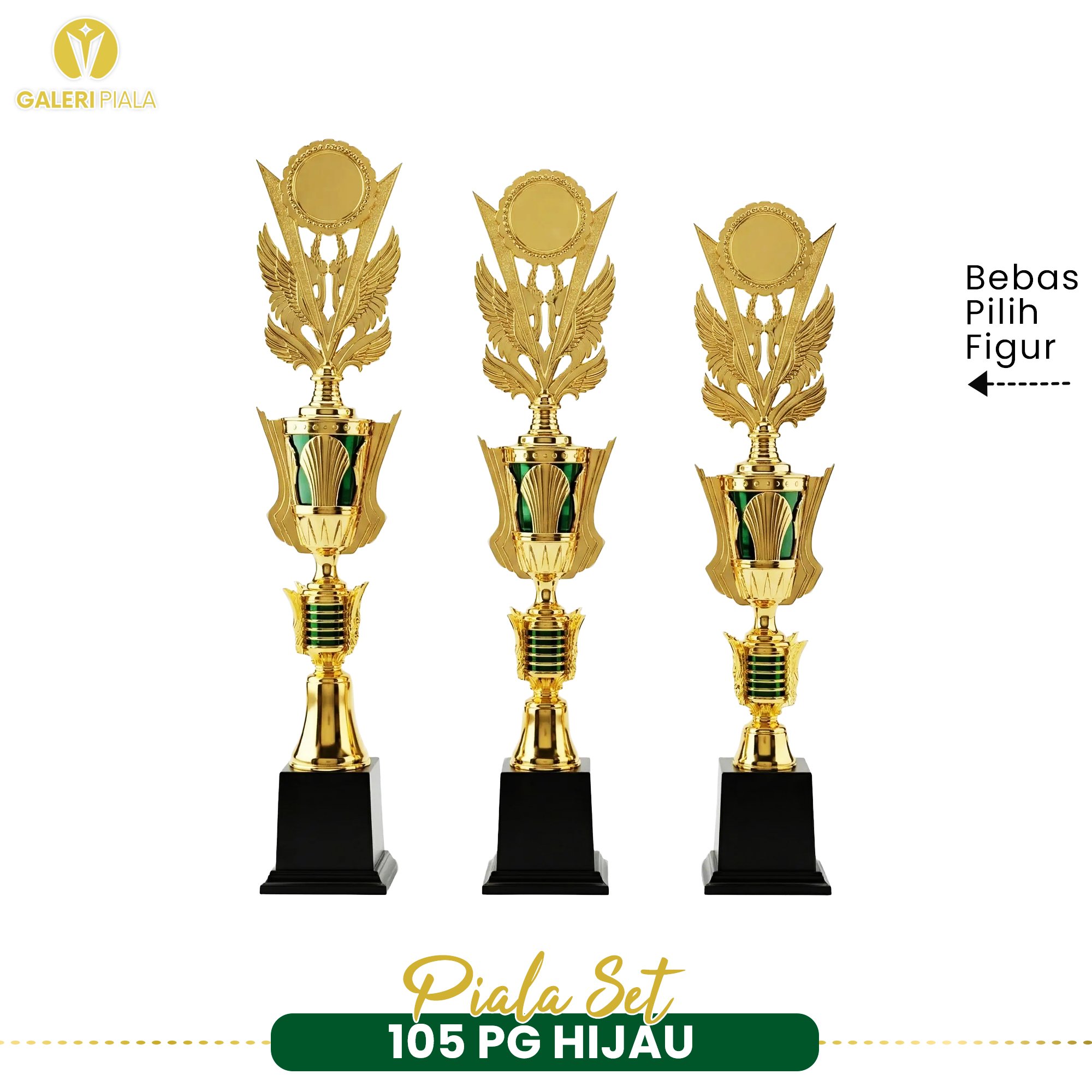 HIJAU 1 ชุด Trophy 123 Champion รุ่น 105 PG Green Cool Trophy Championship School Tournament Sports 