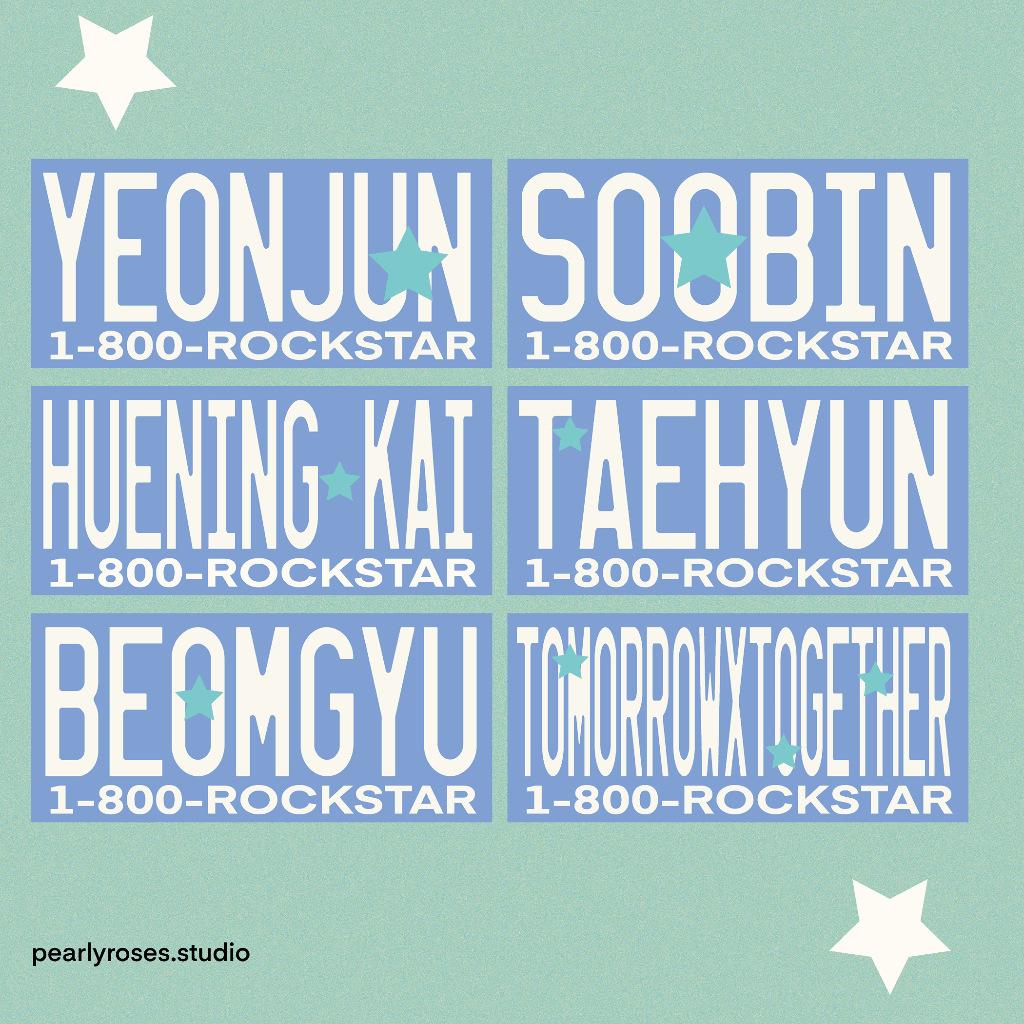 [MIN.2 PCS] TXT Rockstar Name Sticker โดย pearyroses.studio