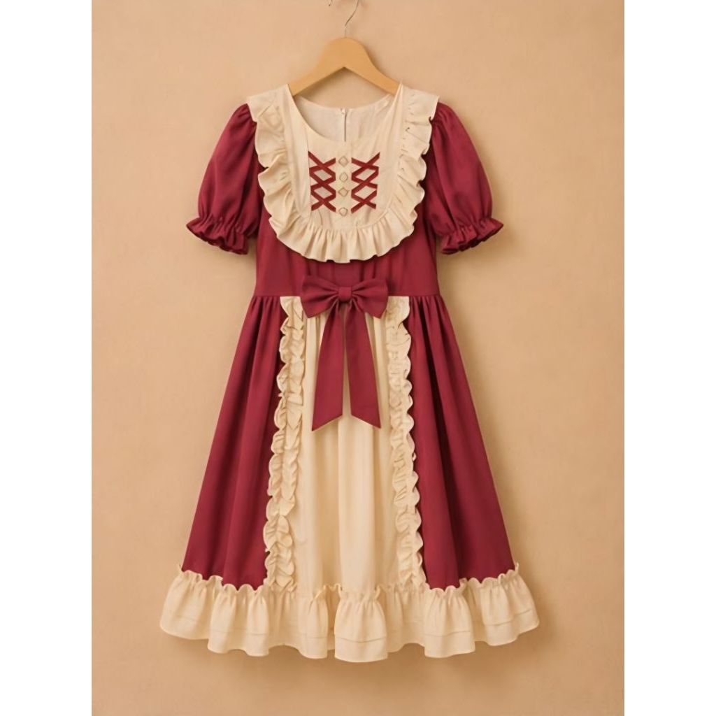 MAROON LALITA DRESS FOR CHILDREN