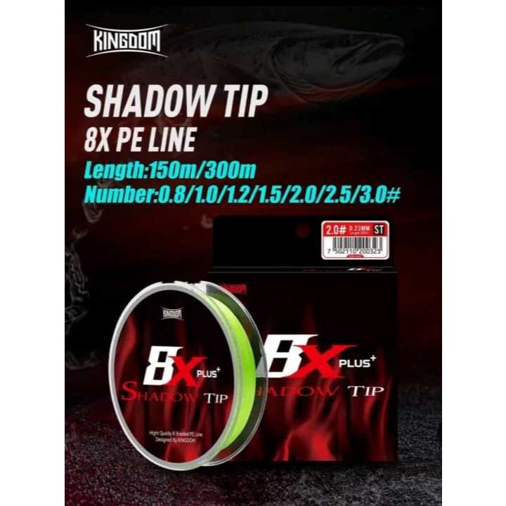 Senar Pe kingdom Shadow Tip X8 150m 0.8 0.14mm longcast ultralight ตกปลาไมโคร