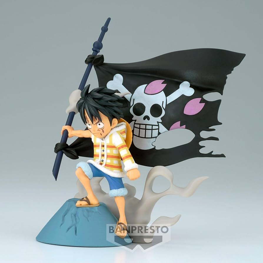 ORIGINAL BANDAI One Piece WCF Log Stories Series Monkey D Luffy Pirate Flag Flag Flag - ใหม่ & หายาก