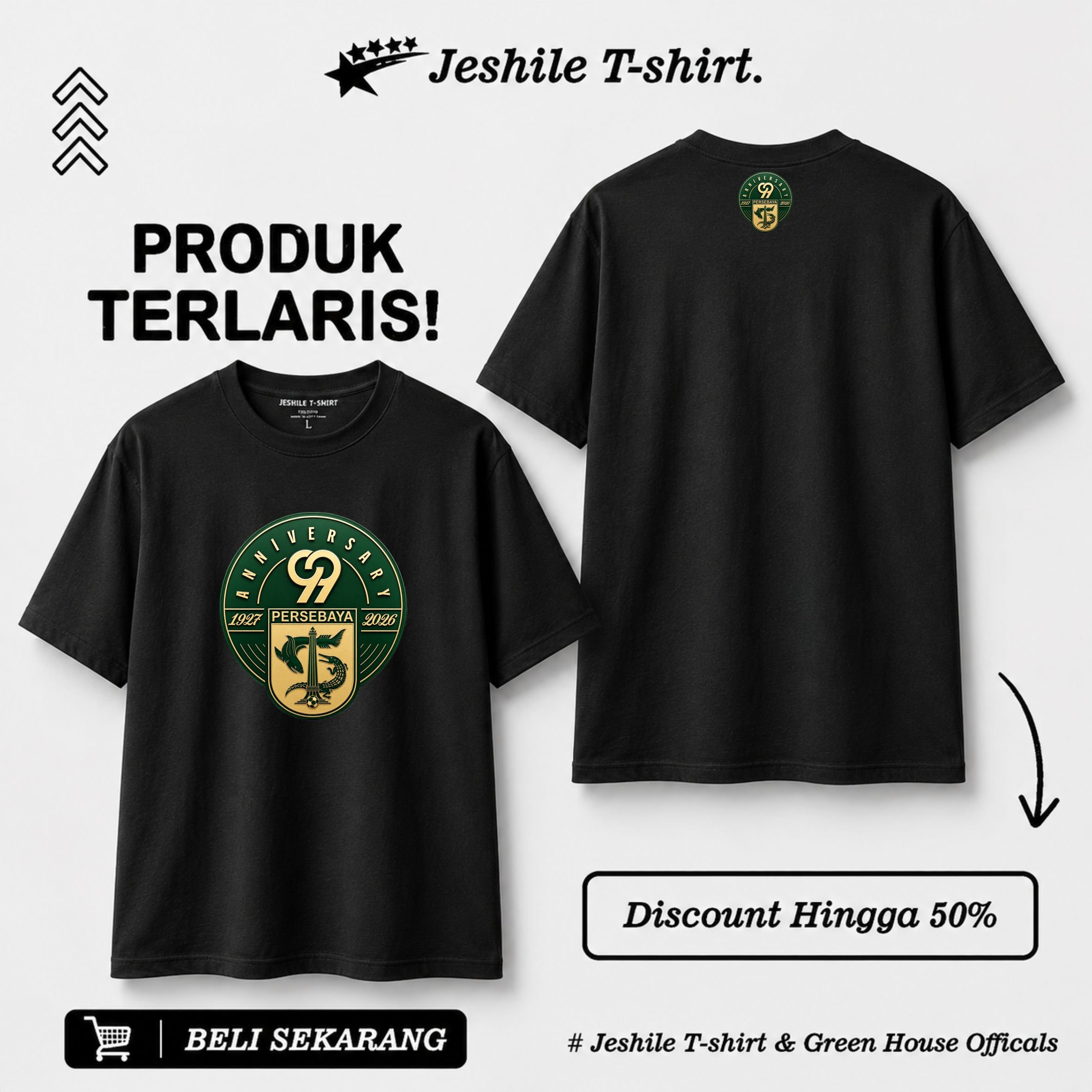 PERSEBAYA 99TH GREEN EDITION เสื้อยืด 2026 EDITION By Jeshile T-Shirt
