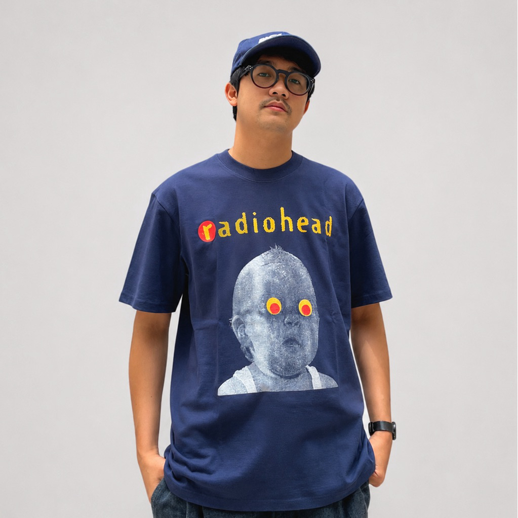 RADIOHEAD - PABLO HONEY TOUR TSHIRT NAVY | เสื้อยืดวงดนตรี