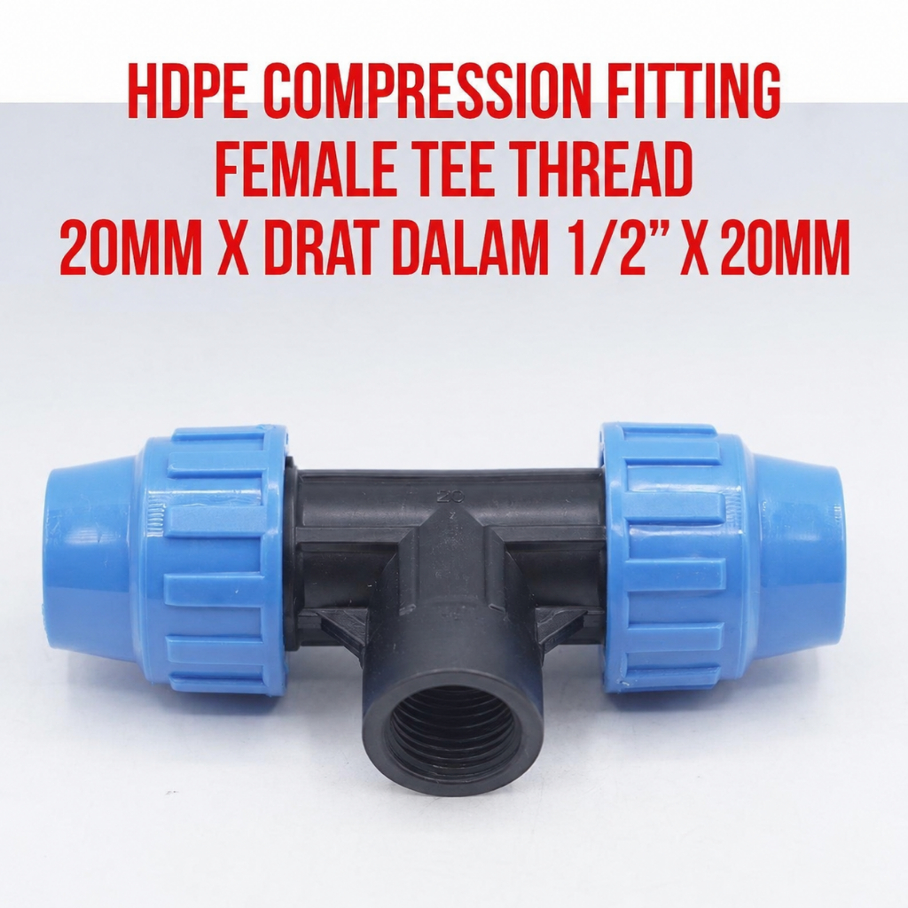 THNK Coupler 20 มม. x 20 มม. ถึงซ็อกเก็ตเกลียวภายใน SDD 1/2 นิ้ว T Tee ท่อ HDPE ซ็อกเก็ต | 20 มม.X 1
