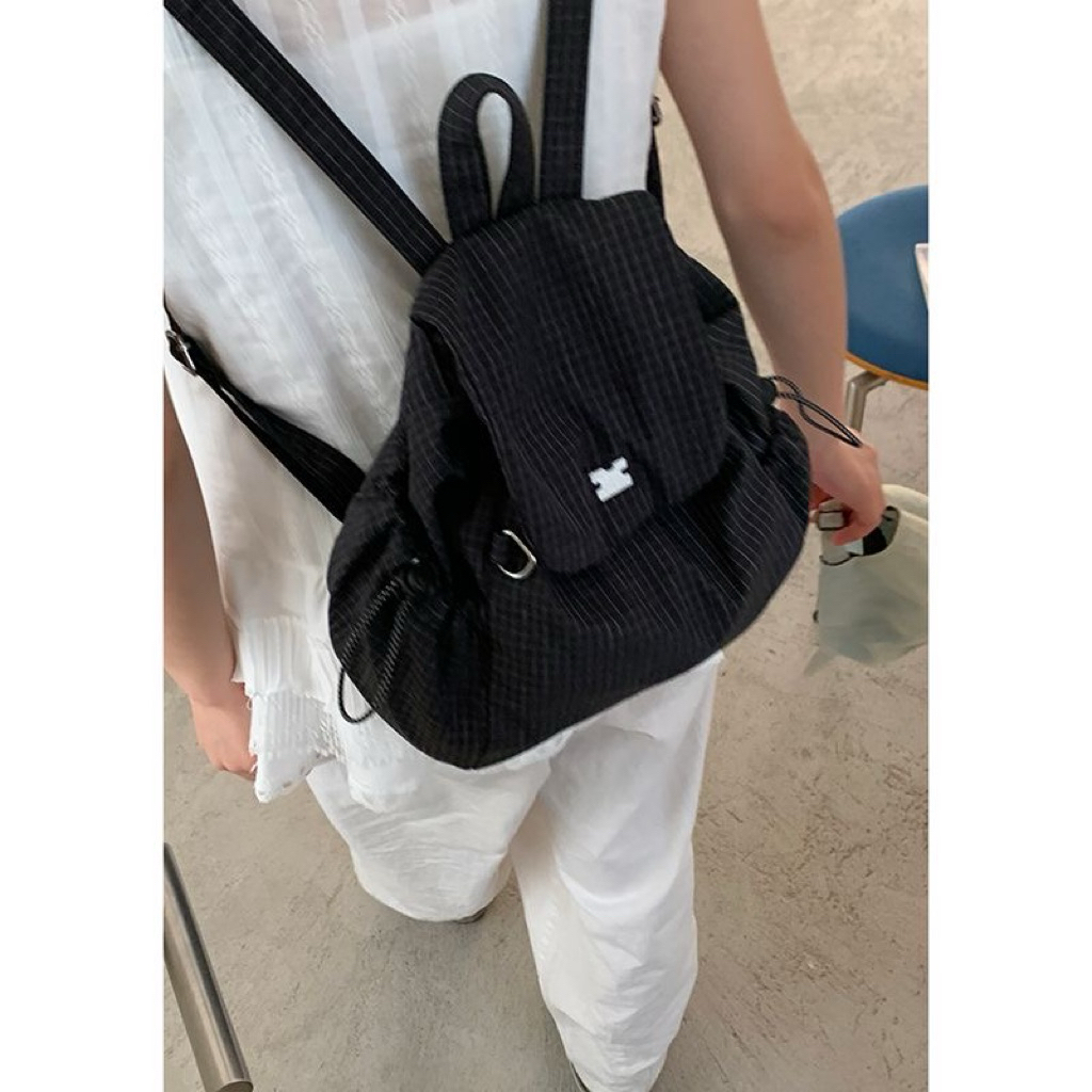 Hani Backpack Y2K Womens Korean Canvas Drawstring Bagpack Style Casual Bag