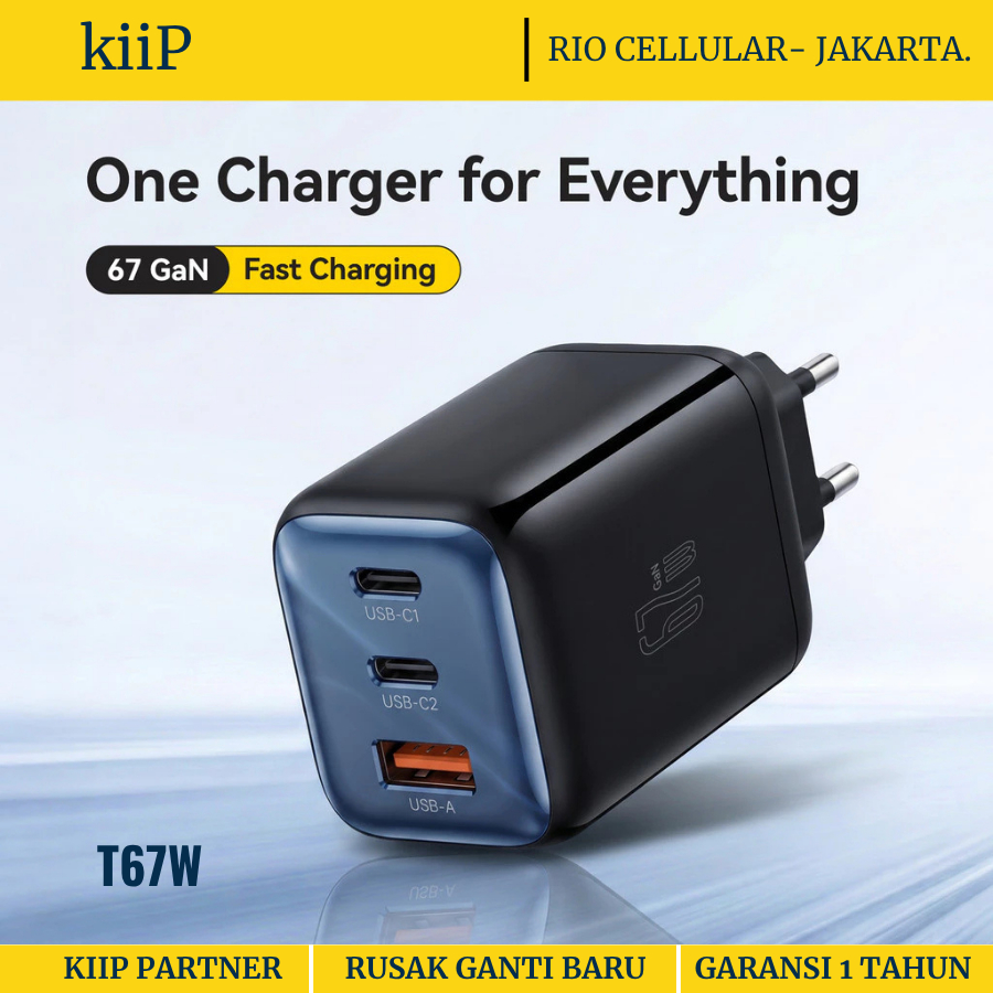 KiiP Charge 67W AuraMax Series GaN Charger 67W Mini Wall Adapter Travel Fast Charging หัวชาร์จ