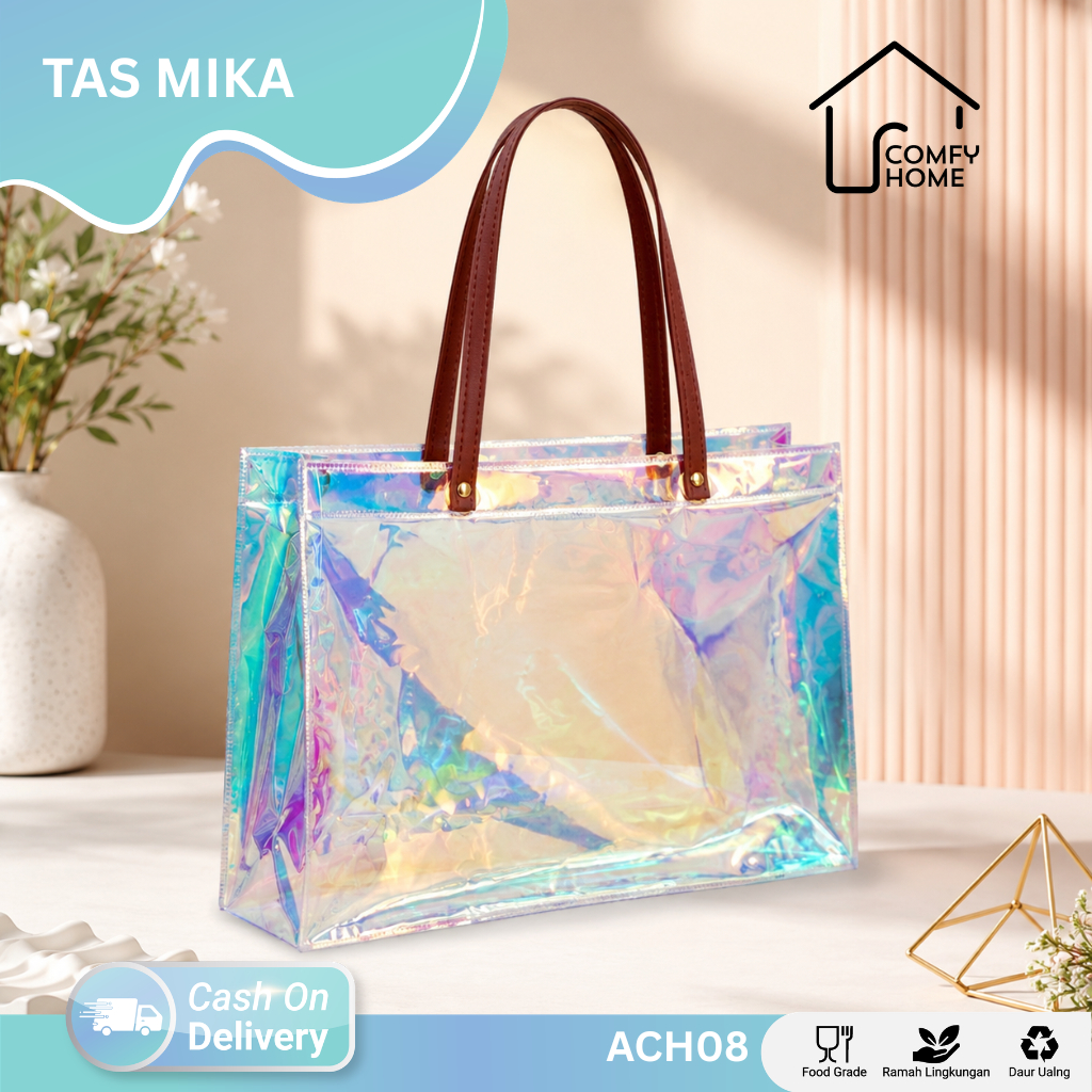 โฮโลแกรม PVC Mica Tote Bag / โฮโลแกรม PVC Mica Goodie Bag / PVC Mica Tote Bag ACH02-ACH09